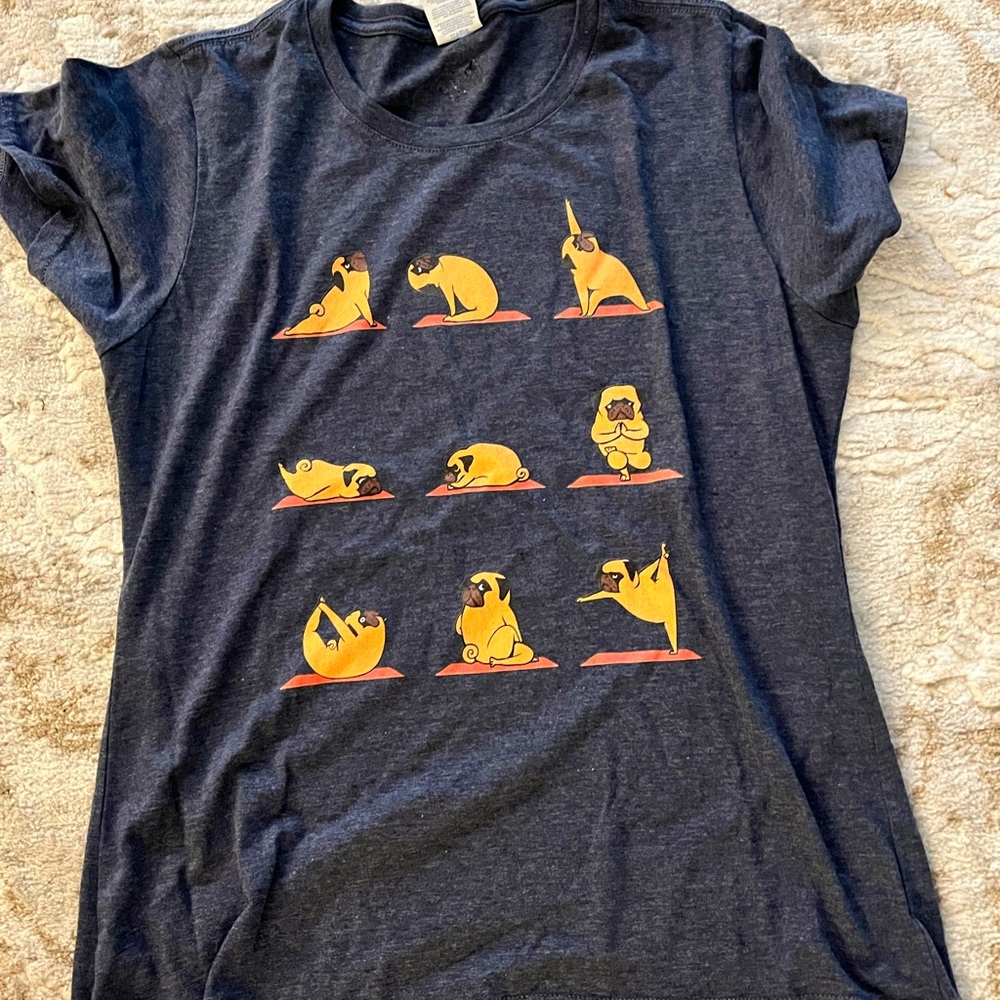 Puppy yoga t shirt
